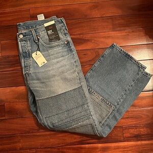 Levi's womens Straight Patchwork Light Blue Jeans